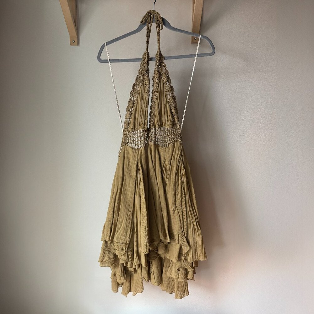 Show Off Mini Dress - Free People - Olive Green - Festival boho